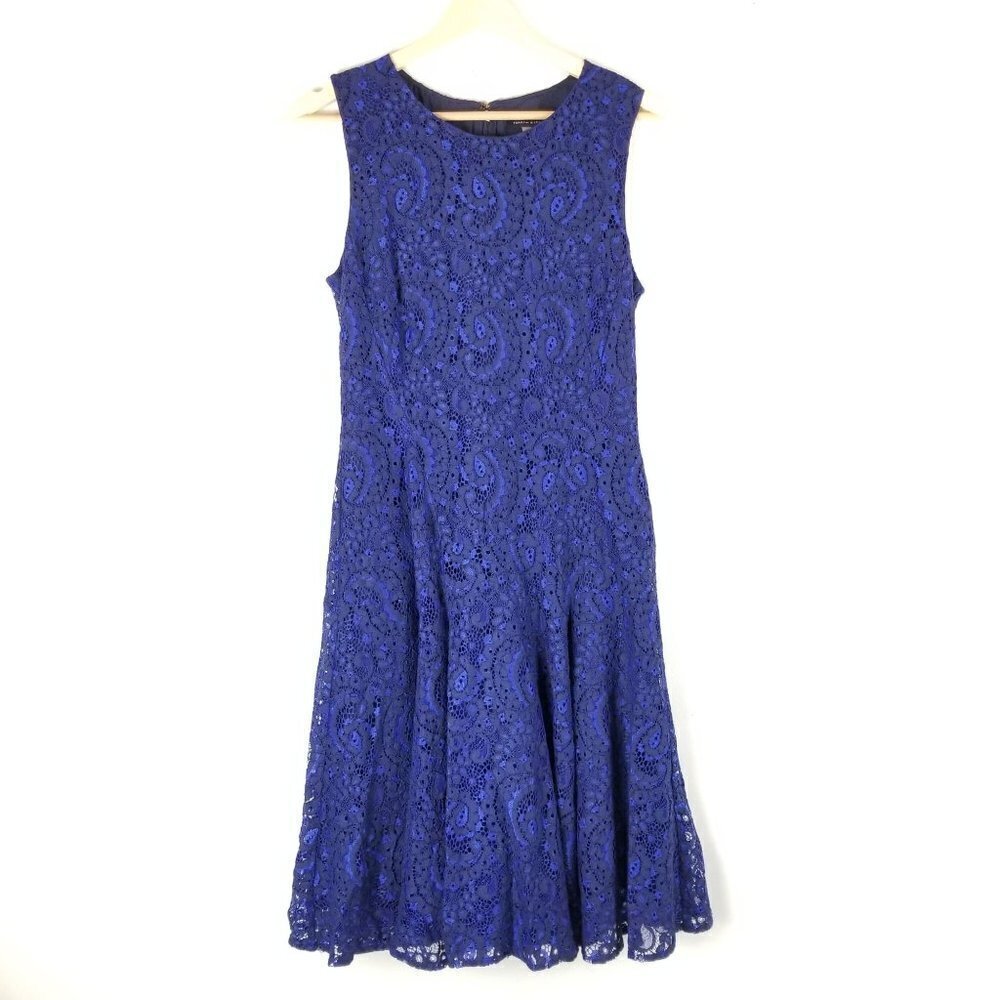Tommy Hilfiger 8 Sleeveless Lace Dress Blue black
